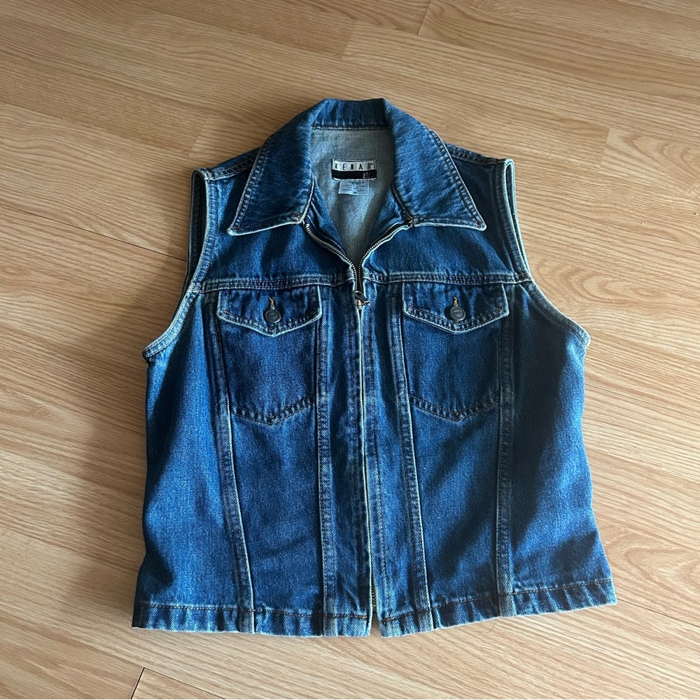 Vintage Kenar Etc. Denim Zipped Jean Vest Women’s Medium